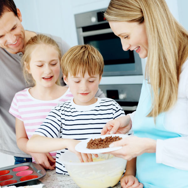 a family baking
