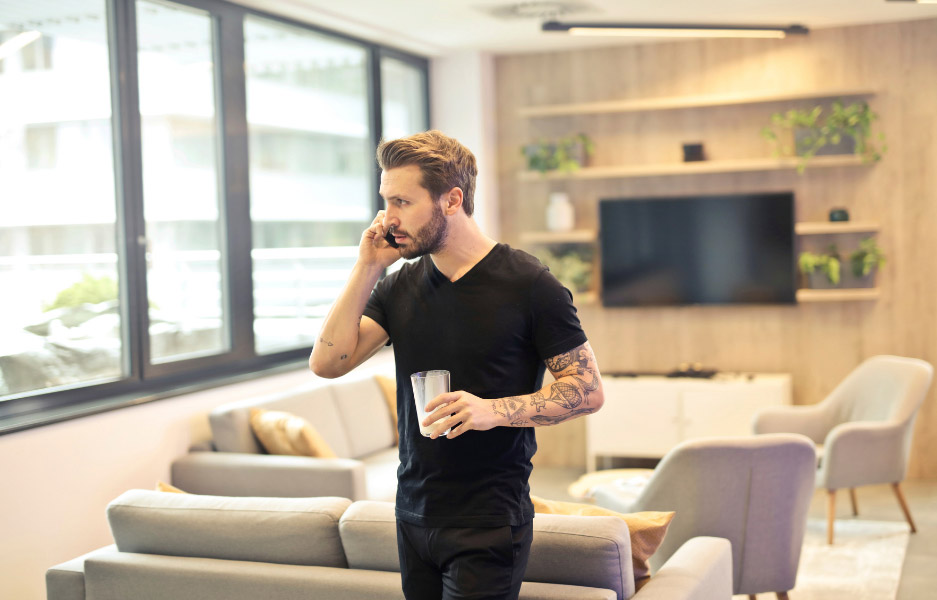 a man using a mobile phone