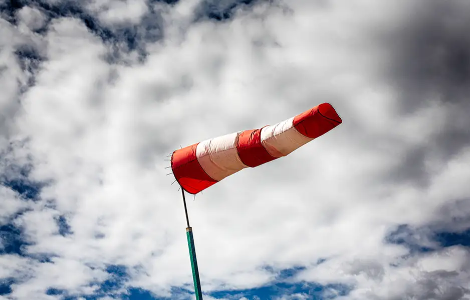 a wind warning flag
